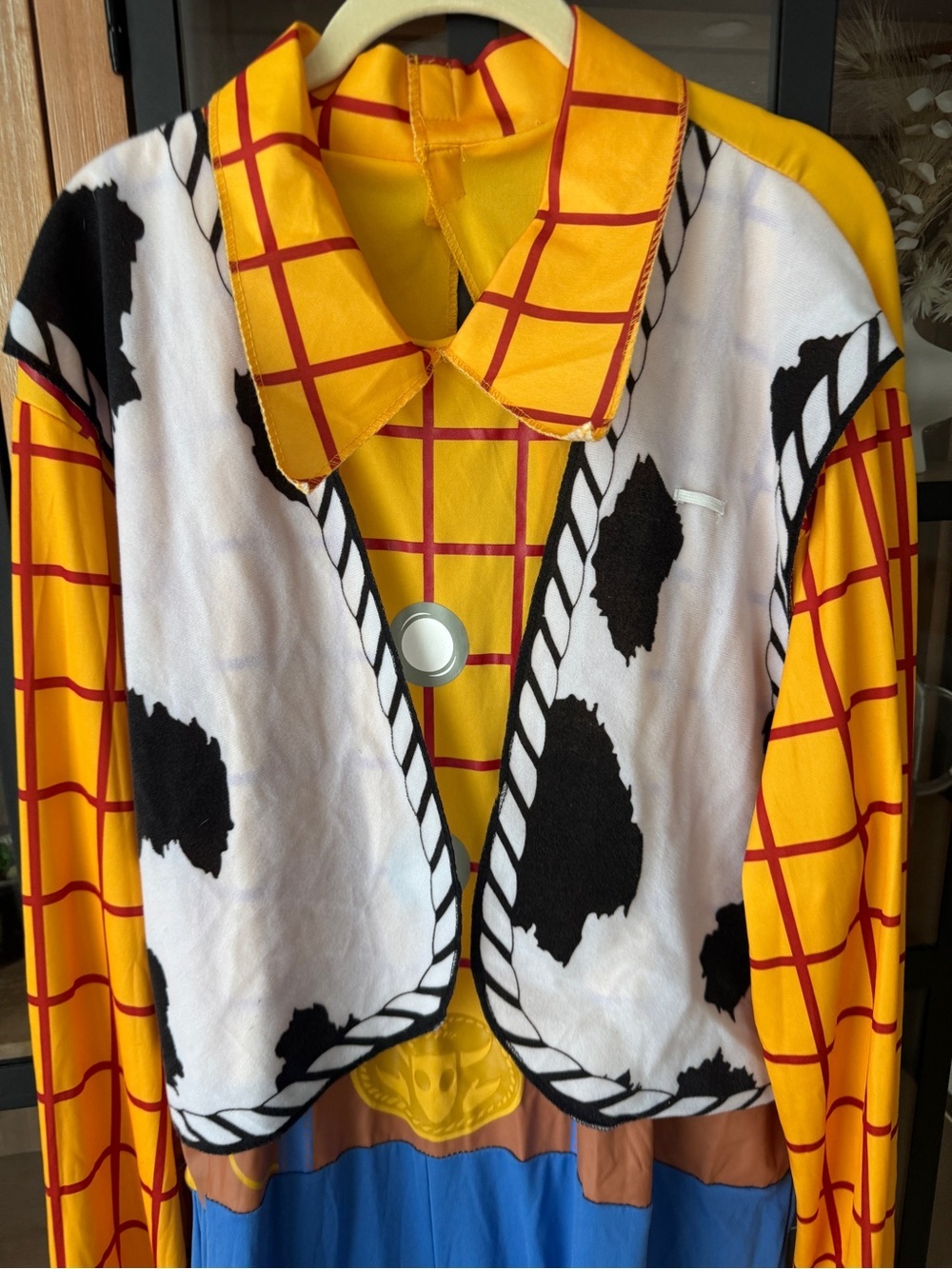 Men’s Woody Toy Story Pixar jumpsuit Halloween costume cowboy boots vest adult - Picture 3 of 10